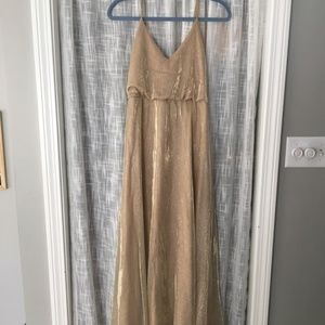 Lulus gold friend of the glam maxi dress